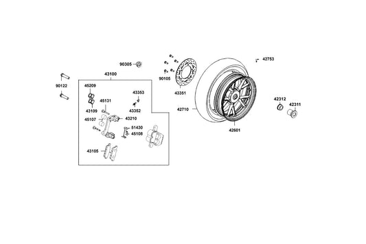 Collar Rr Axle Side — 42312-LEA7-E00 — KYMCO exploded-view diagram