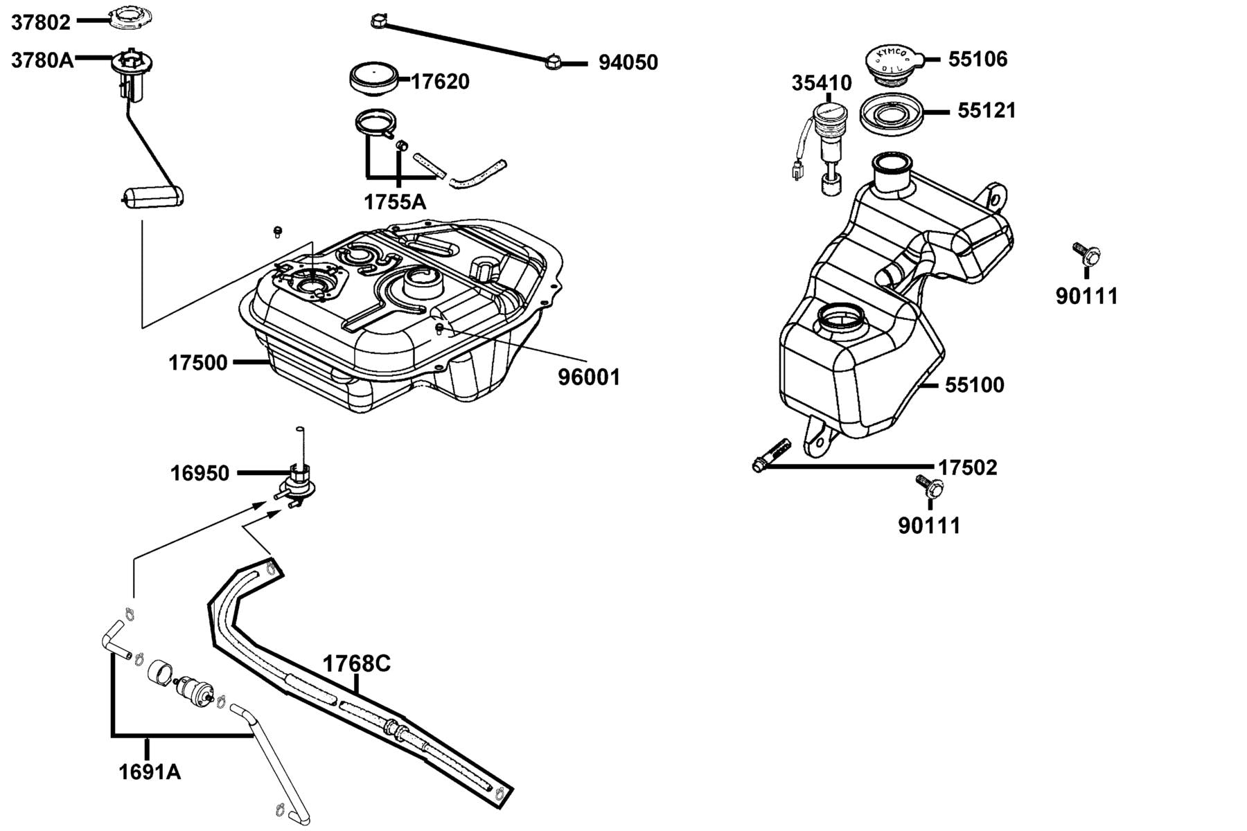 Oil Strainer — 17502-1G87-001 — KYMCO exploded-view diagram