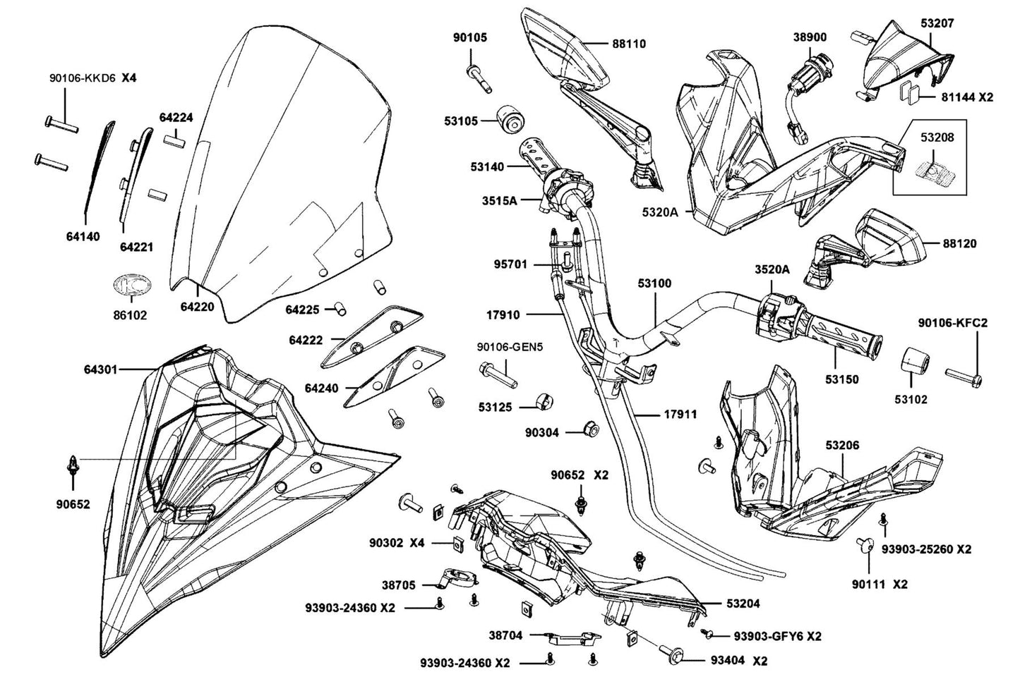 Nut U Flange 10MM — 90304-LEA1-900 — KYMCO exploded-view diagram