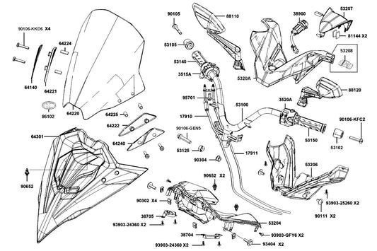 Nut U Flange 10MM — 90304-LEA1-900 — KYMCO exploded-view diagram