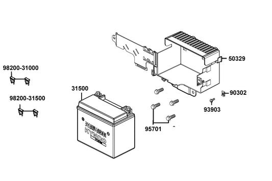 YT7A-4 Battery — 31500-ALC8-EZ0 — KYMCO exploded-view diagram
