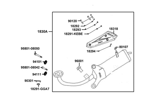 Nut (hex) Cap 8MM — 90301-GFY6-C01 — KYMCO exploded-view diagram
