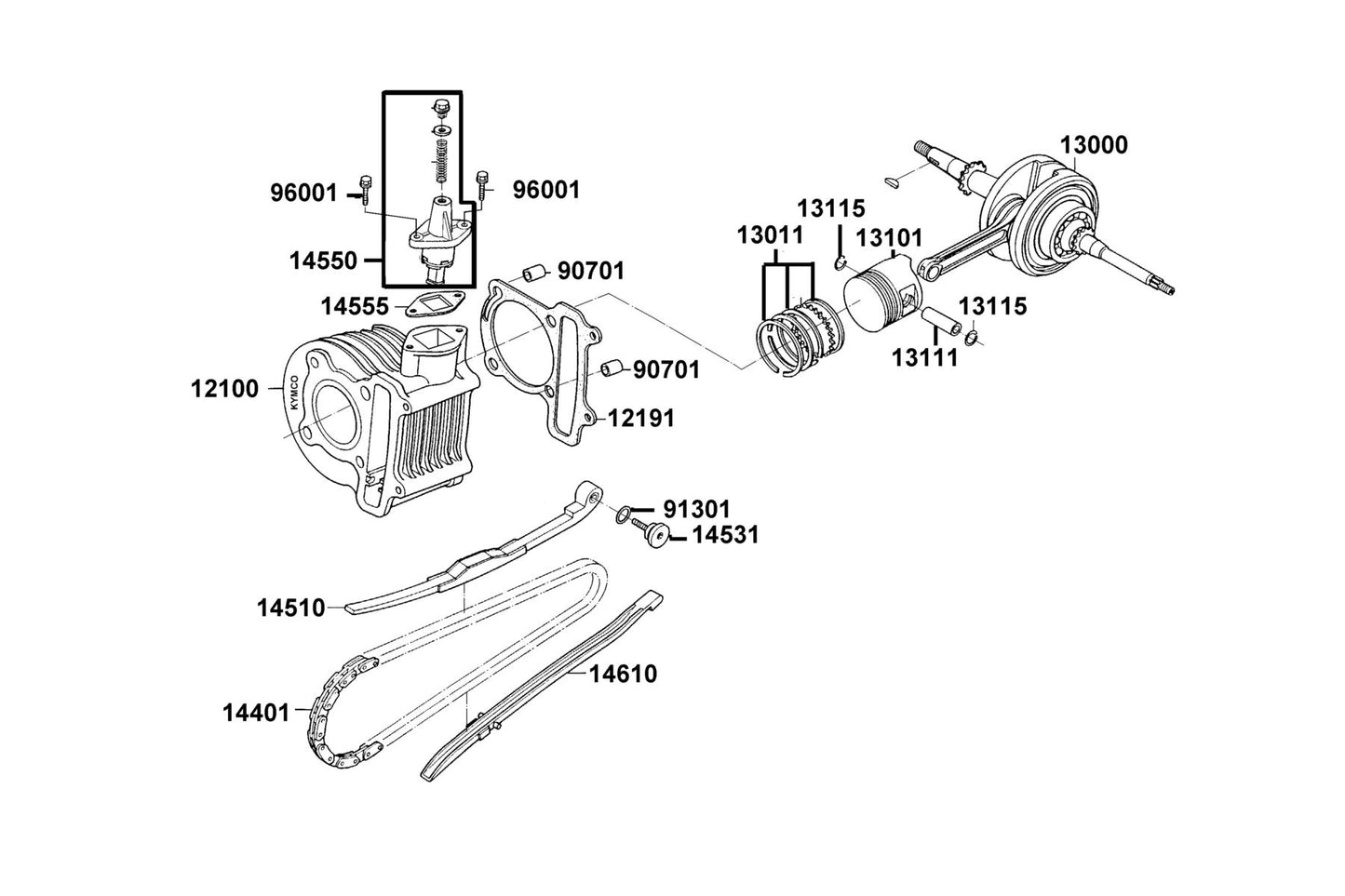 O-ring 15.2*1.5 — 91301-GLR0-W10 — KYMCO exploded-view diagram