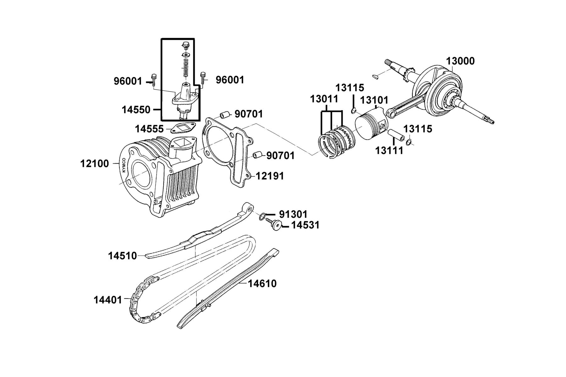 O-ring 15.2*1.5 — 91301-GLR0-W10 — KYMCO exploded-view diagram