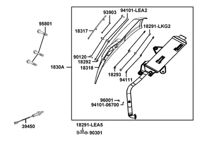 "washer PLAIN,6.5X18X1.5" — 94101-LEA2-C00 — KYMCO exploded-view diagram