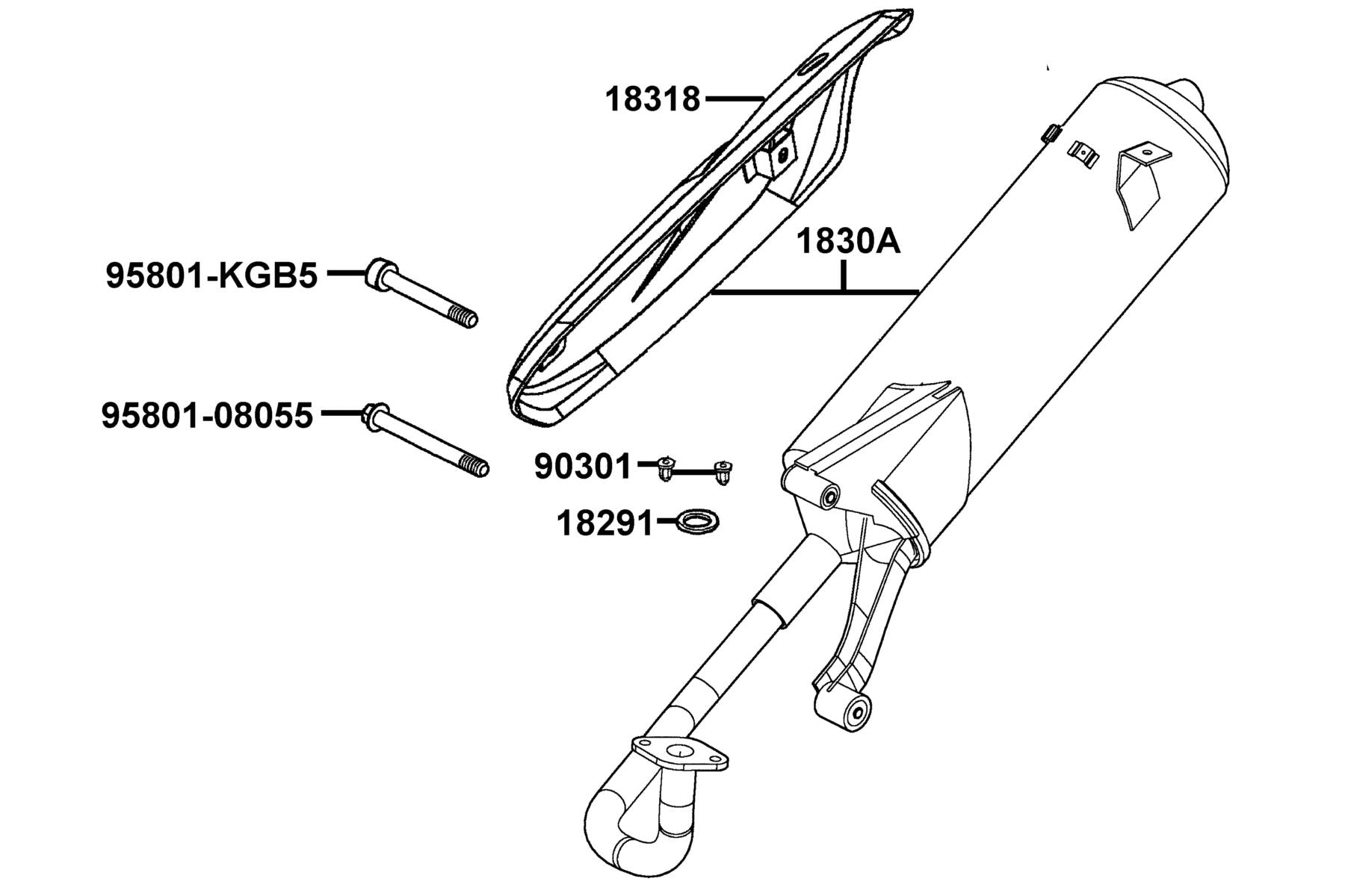 Nut Cap 6MM — 90301-KGBG-C01 — KYMCO exploded-view diagram