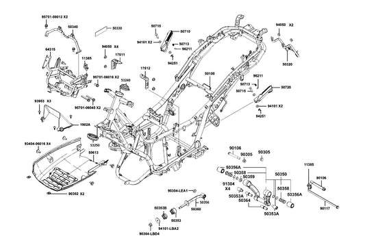 Nut U 14MM — 90305-LBD4-900 — KYMCO exploded-view diagram