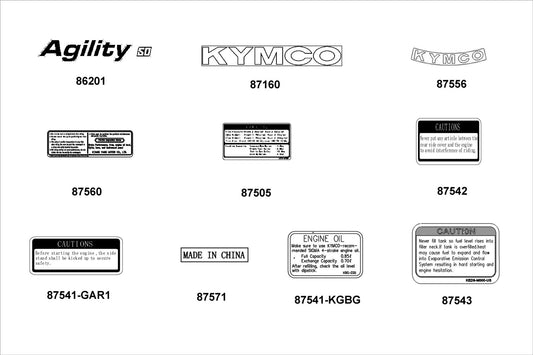 Label Tire — 87505-LDC8-E10-T01 — KYMCO exploded-view diagram
