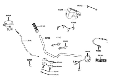 Cover Handle — 53205-LCA5-EV0-E4R — KYMCO exploded-view diagram