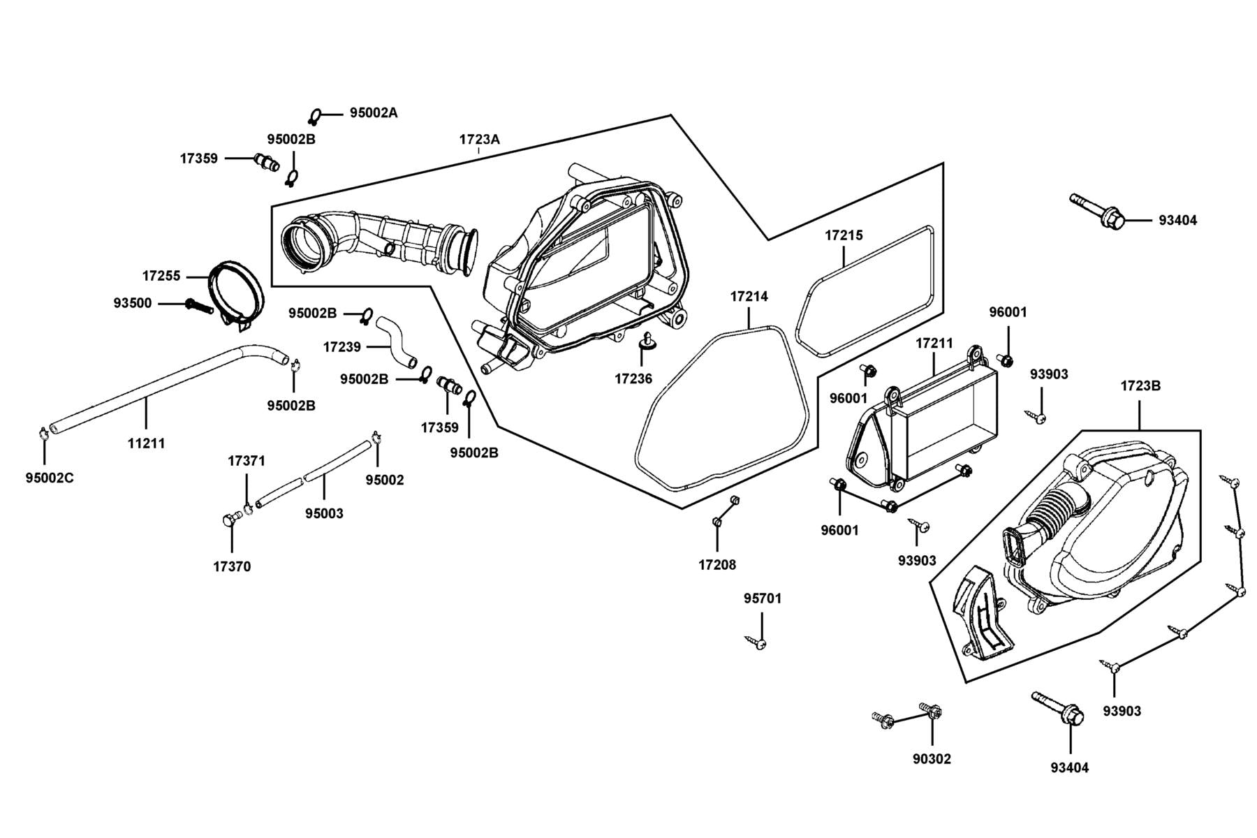 Clamp D8.5 Tube — 95002-40850-08G — KYMCO exploded-view diagram