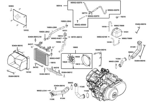 Clip B15 Tube — 95002-02100 — KYMCO exploded-view diagram