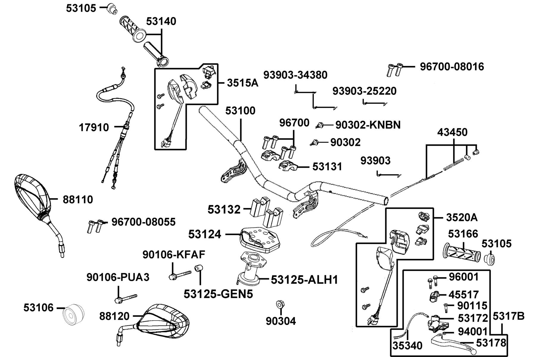 Nut U 10MM(C) — 90304-GHE8-C01 — KYMCO exploded-view diagram