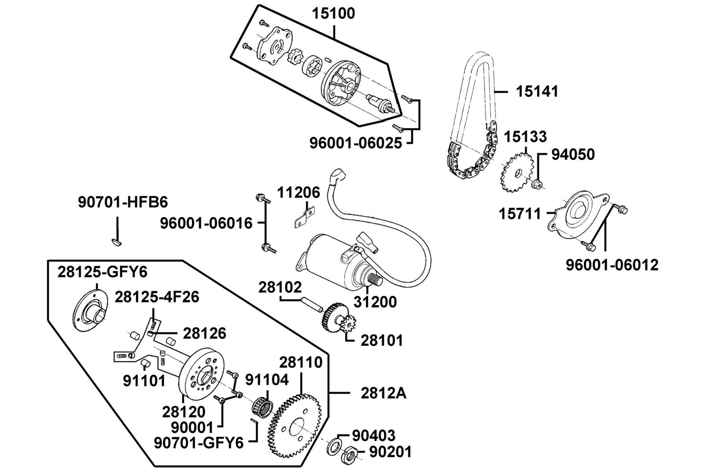 Brg Needle 28*32*17 — 91104-GFY6-C00 — KYMCO exploded-view diagram