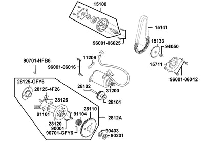 Brg Needle 28*32*17 — 91104-GFY6-C00 — KYMCO exploded-view diagram