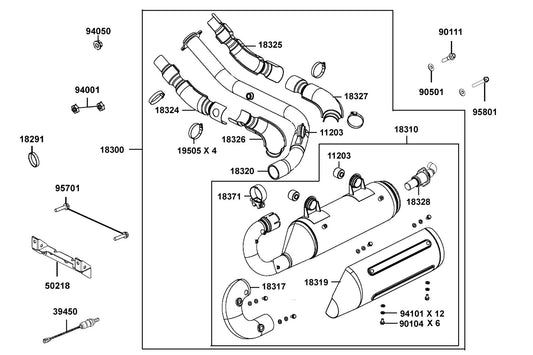 Protctor A Exh Pipe — 18324-LKM8-F20 — KYMCO exploded-view diagram