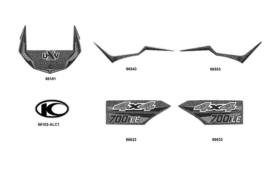 Stripe B R Fr Fender — 86543-AGA6-M31-T01 — KYMCO exploded-view diagram