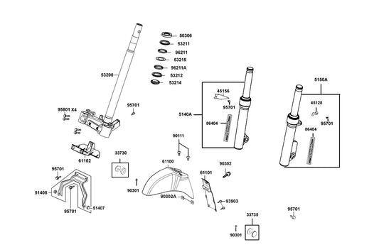 Nut Spring 4MM — 90302-SA4-0040 — KYMCO exploded-view diagram