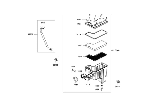 Clip Breather Tube — 17369-KHC4-900 — KYMCO exploded-view diagram