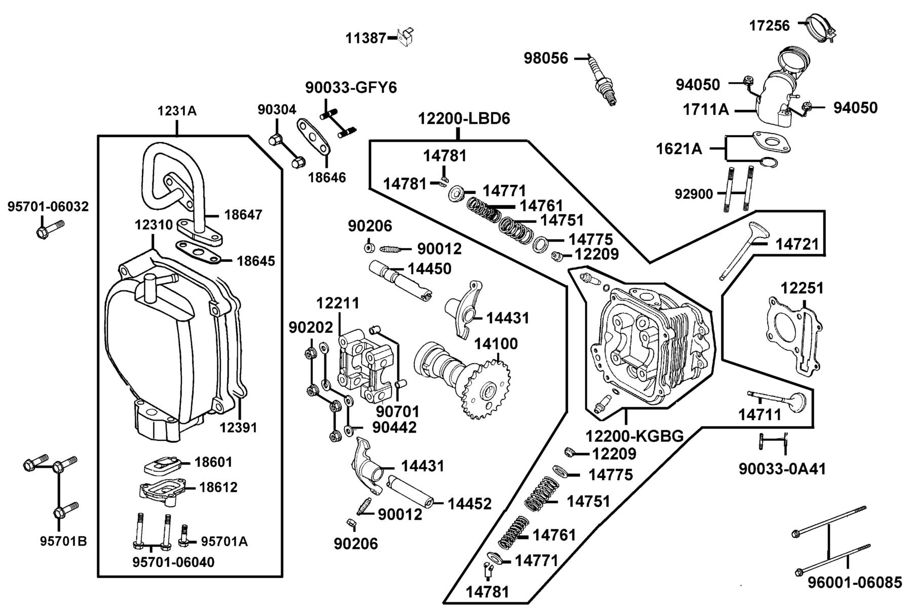 Nut Hex Cap 6MM — 90304-4H38-C00 — KYMCO exploded-view diagram