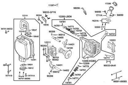 Nut Hex Cap 6MM — 90304-4H38-C00 — KYMCO exploded-view diagram
