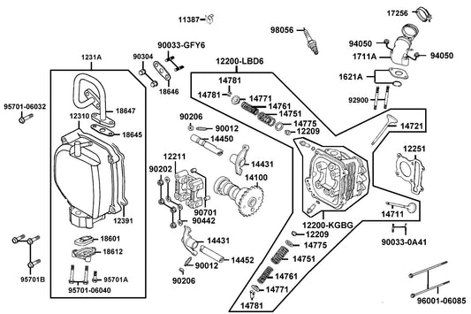 Nut Hex Cap 6MM — 90304-4H38-C00 — KYMCO exploded-view diagram