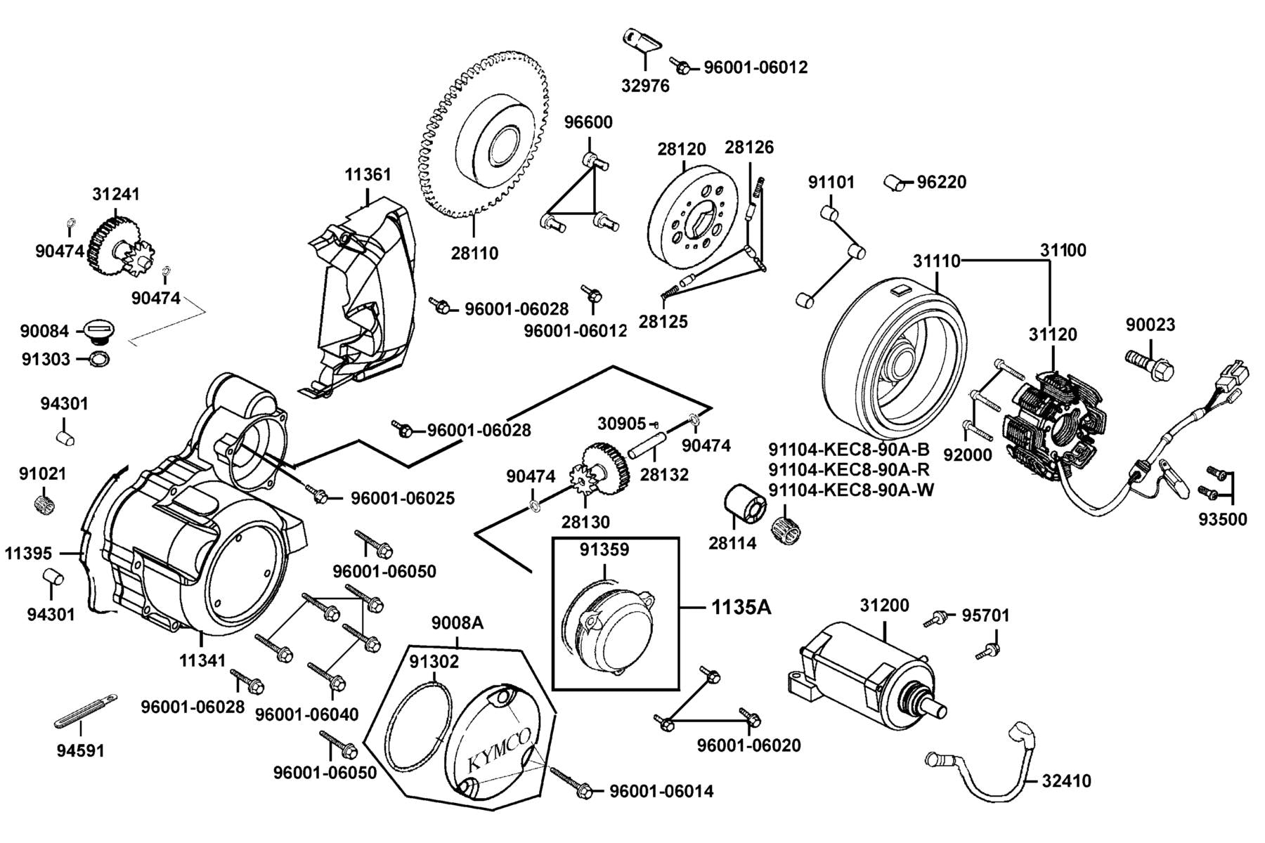 Clip 2X150 — 94591-LEA7-E01 — KYMCO exploded-view diagram