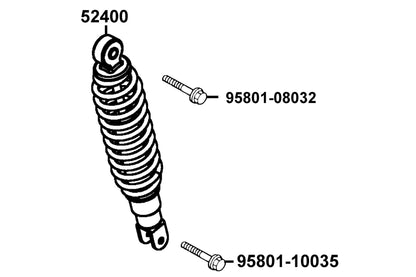 KYMCO Rear Cushion exploded-view diagram, Agility 125