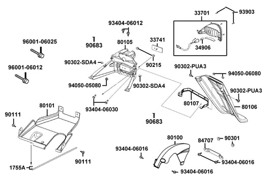 Nut Flange 6MM(C) — 90301-6D34-C01 — KYMCO exploded-view diagram