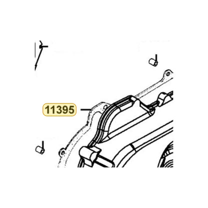 KYMCO Left Cover A Gasket 11395-LBD4-900, part location on the factory exploded-view diagram