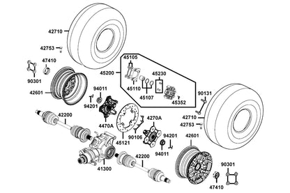 Cap Wheel Center — 47410-ALD6-E00 — KYMCO exploded-view diagram