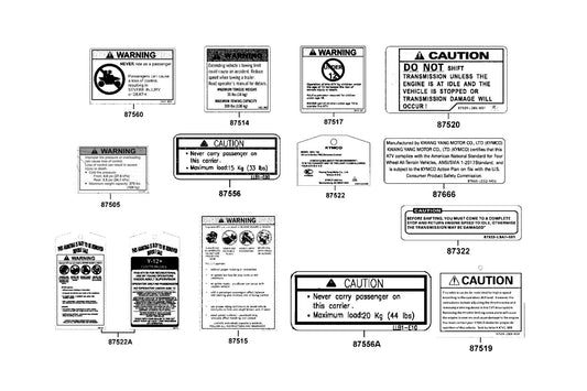 Warning Age 12 — 87517-PTA7-M35-T01 — KYMCO exploded-view diagram