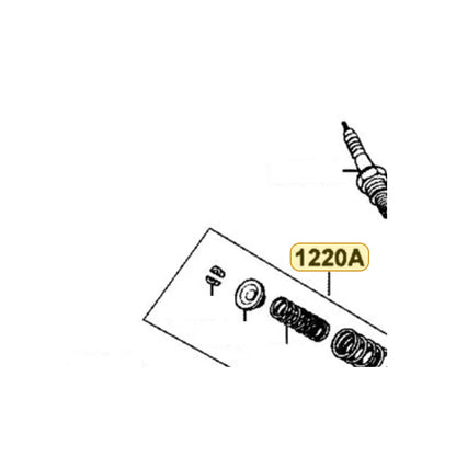 KYMCO Cylinder Head Assembly 1220A-ABA3-C00, part location on the factory exploded-view diagram