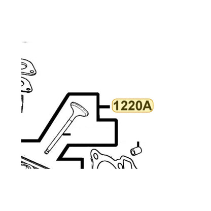 KYMCO Cylinder Head Assembly 1220A-KUDU-C00, part location on the factory exploded-view diagram