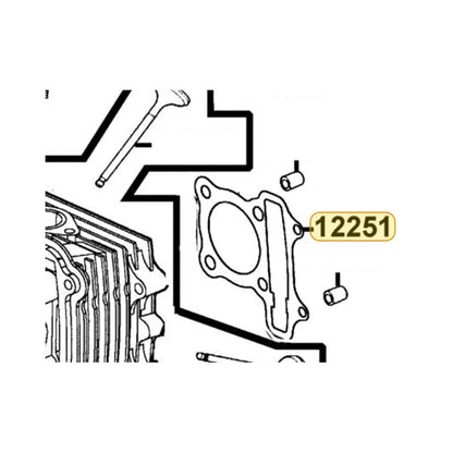 KYMCO Cylinder Head Gasket 12251-GFY6-C00, part location on the factory exploded-view diagram