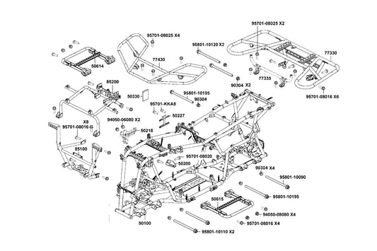 Carrier Fr Rack — 77430-AGA8-E00 — KYMCO exploded-view diagram