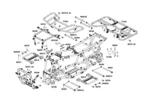 Nut U Flange 10MM — 90304-GLW0-90A — KYMCO exploded-view diagram