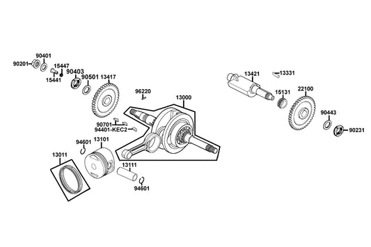 Clip Piston Pin 15MM — 94601-15000 — KYMCO exploded-view diagram
