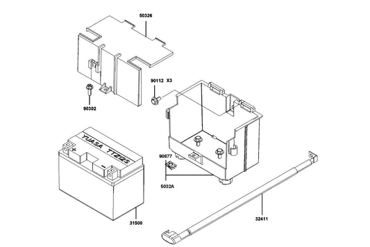 Cable Battery — 32411-BAA7-E00 — KYMCO exploded-view diagram