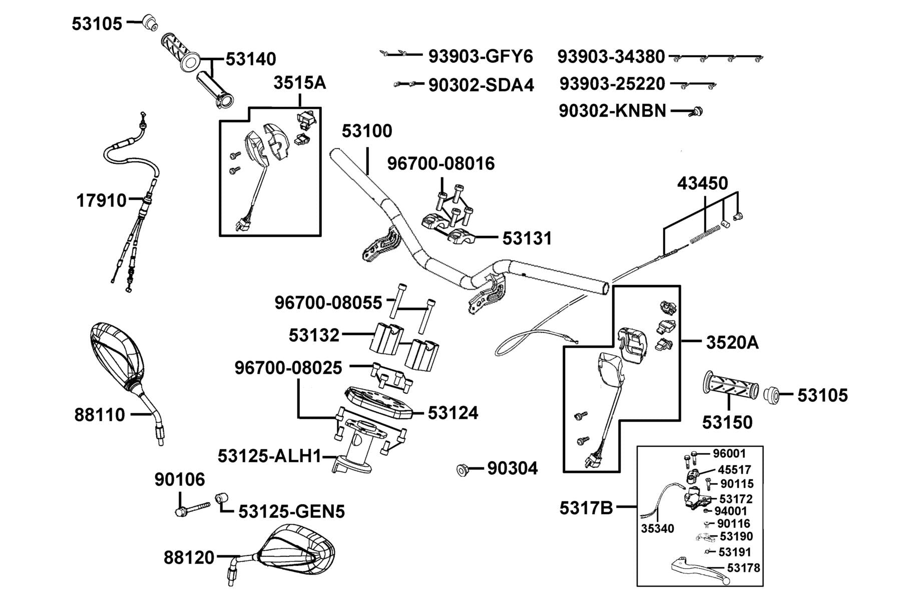 Nut U 10MM(C) — 90304-GHE8-C01 — KYMCO exploded-view diagram