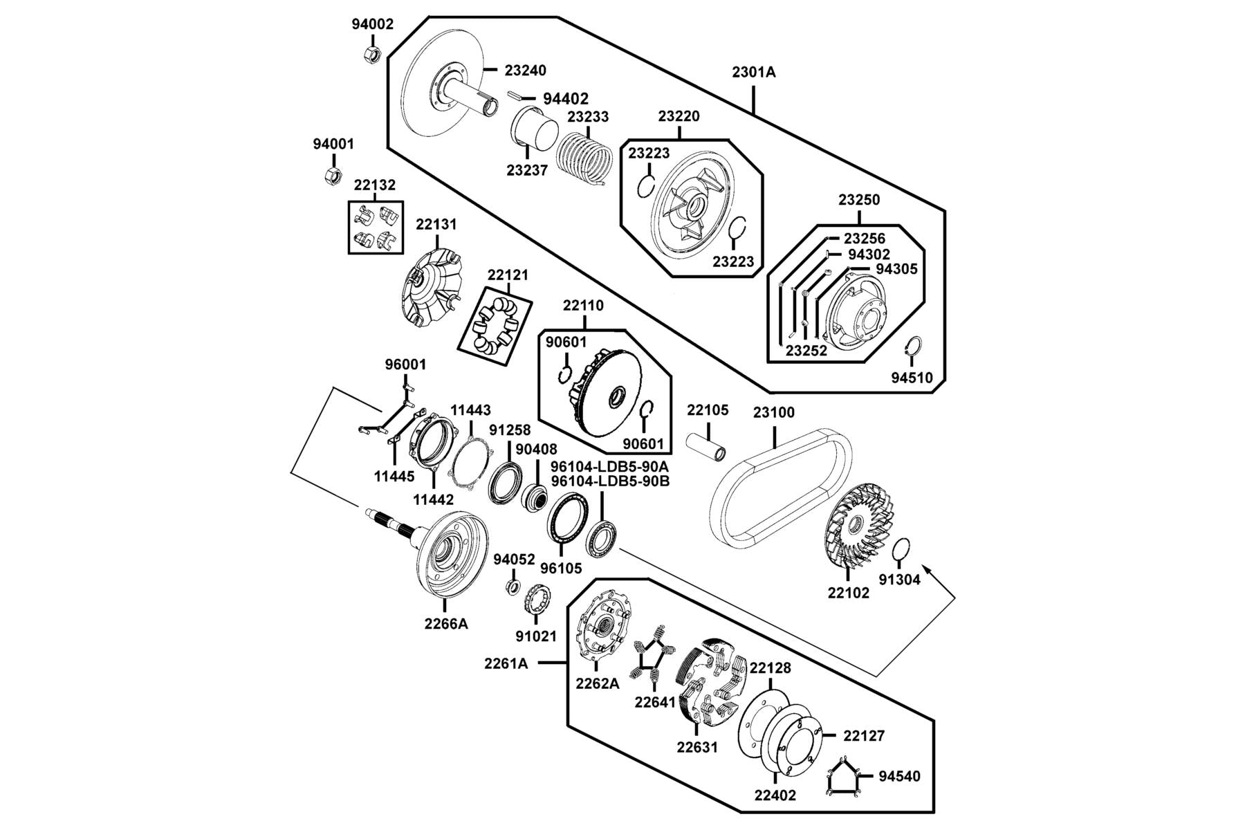 Oil Seal 56.5*80*7 — 91258-LDB5-900 — KYMCO exploded-view diagram