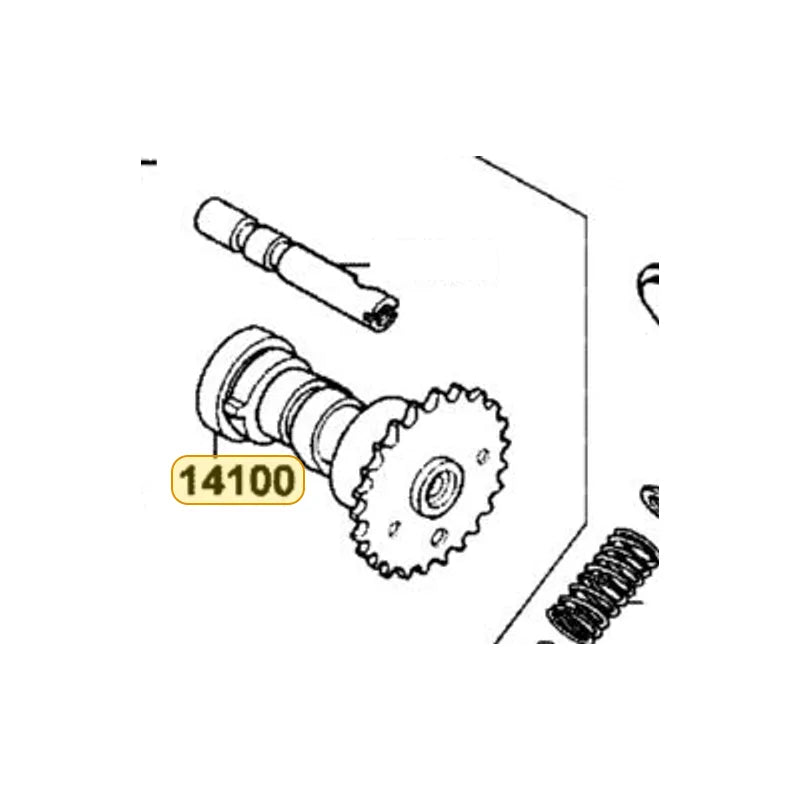 KYMCO Cam Shaft Complete 14100-ABA3-910, part location on the factory exploded-view diagram