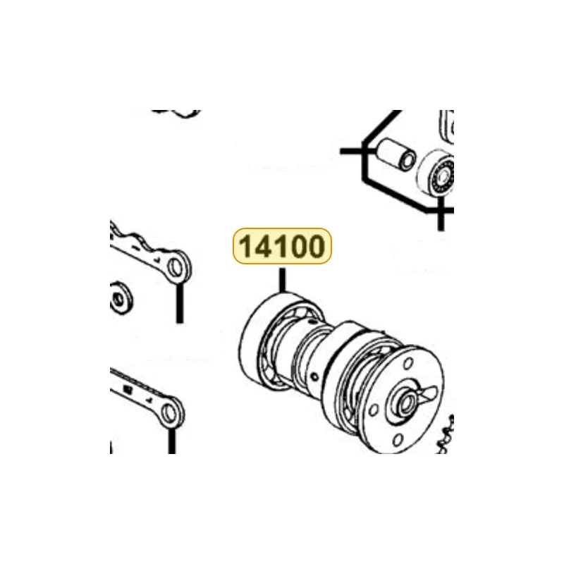 KYMCO Cam Shaft Complete 14100-LEA2-900, part location on the factory exploded-view diagram