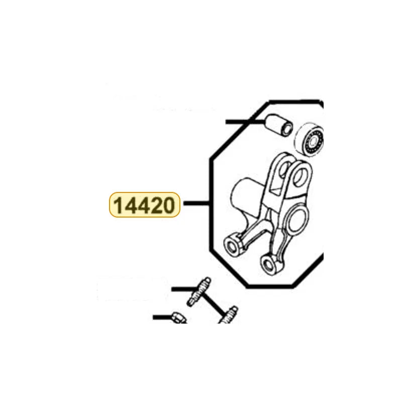 KYMCO Exhaust Valve Rocker Arm Complete 14420-LEA2-900, part location on the factory exploded-view diagram