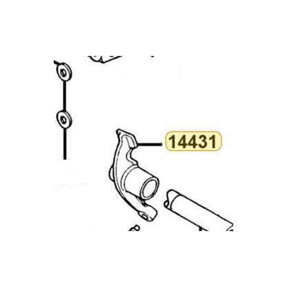 KYMCO Valve Rocker Arm 14431-KGBG-900, part location on the factory exploded-view diagram