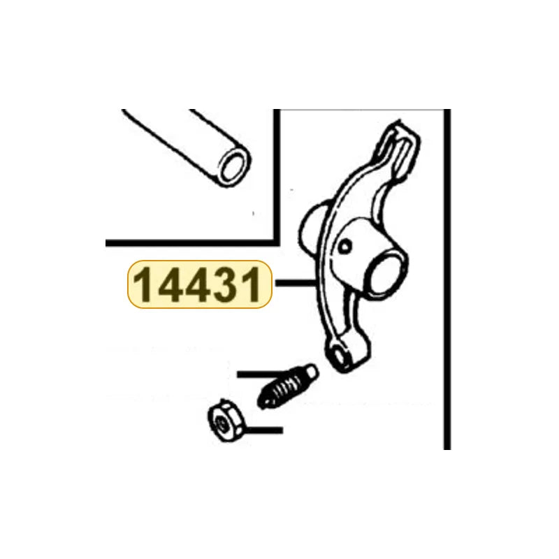 KYMCO Valve Rocker Arm 14431-LCA7-C10, part location on the factory exploded-view diagram