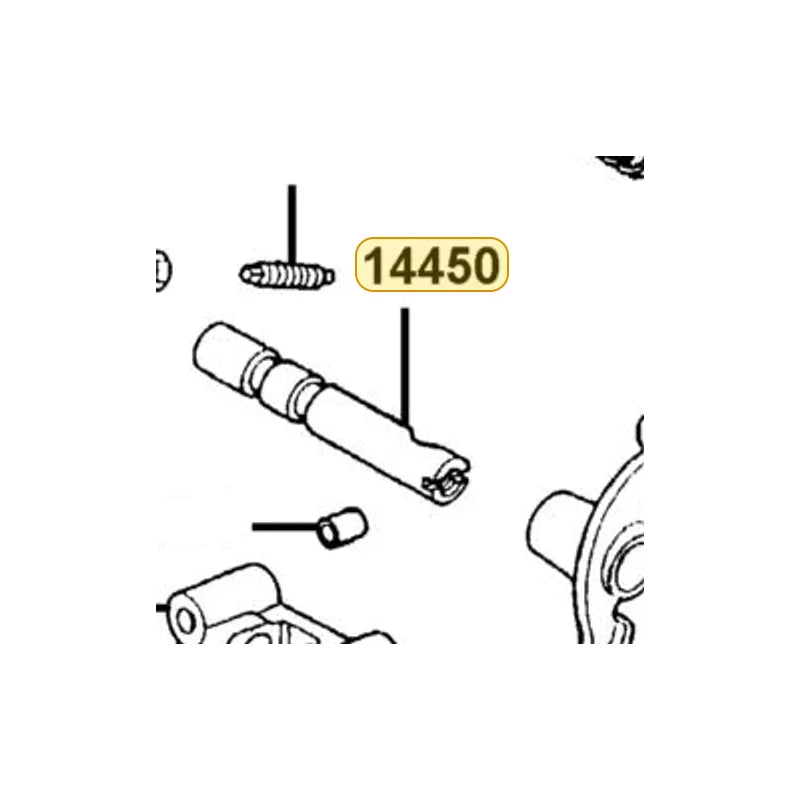 KYMCO In Rocker Arm Shaft Complete 14450-KGBG-900, part location on the factory exploded-view diagram