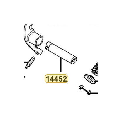 KYMCO Exhaust Rocker Arm Shaft 14452-KGBG-900, part location on the factory exploded-view diagram