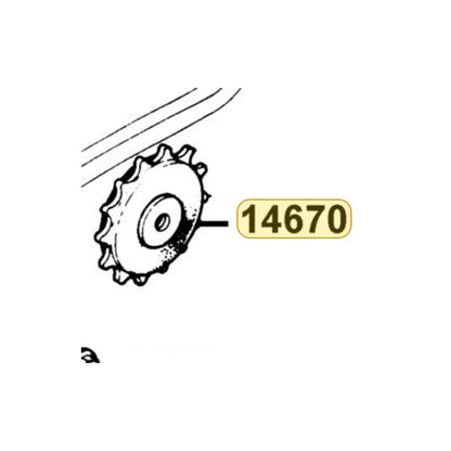 KYMCO Cam Chain Guide Sprocket 14670-LCA7-C10, part location on the factory exploded-view diagram