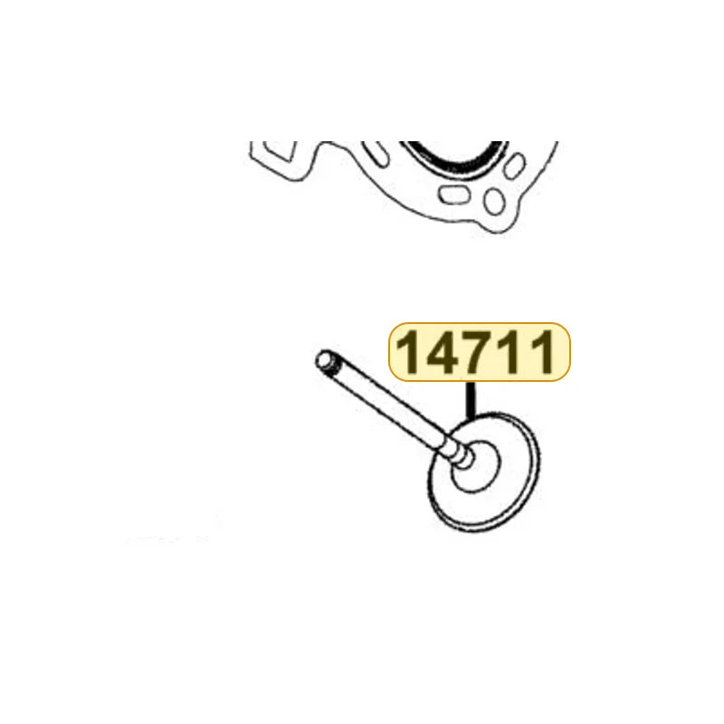 KYMCO Inlet Valve 14711-LFG2-C00, part location on the factory exploded-view diagram