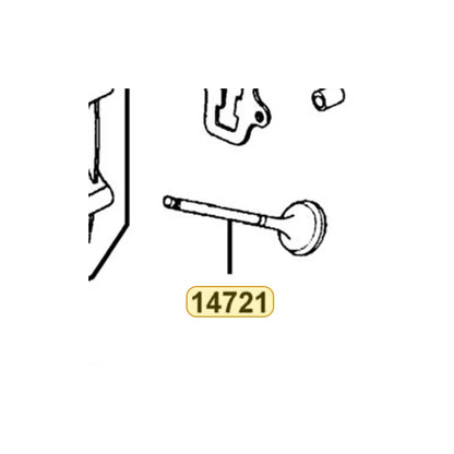 KYMCO Exhaust Valve 14721-KGBG-900, part location on the factory exploded-view diagram
